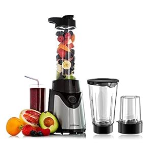 Sensio-Home-Personal-Blender-Smoothie-Maker-Electric-Juicer-Grinder-for-Fruit-Vegetables-Protein-Shakes--BPA-Free-600ml-Portable-Sports-Bottle-Grinder-Blending-Jar-500W Sensio Home Personal Blender Smoothie Maker - Electric Juicer Grinder for Fruit, Vegetables, Protein Shakes – BPA Free 600ml Portable Sports Bottle, Grinder, Blending Jar - 500W
