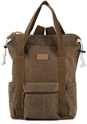 Great Rock Canvas School Backpack Laptop Bag College Bag Satchel Bag Camping Bag Sports Bag Work Bag,Coffee