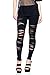 J2 LOVE Made in USA Ripped Stretch Cotton Legging ,Black,Small
