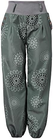 Ankola Women's Loose Pants Women's Floral Print Boho Yoga Pants Harem Pants Jogger Pants Wide Leg Pants