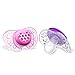 Chicco Flair Orthodontic BPA-Free Pacifier with Reusable Sterilizing Case, 2-Pack, Pink/Purple, 6-12m