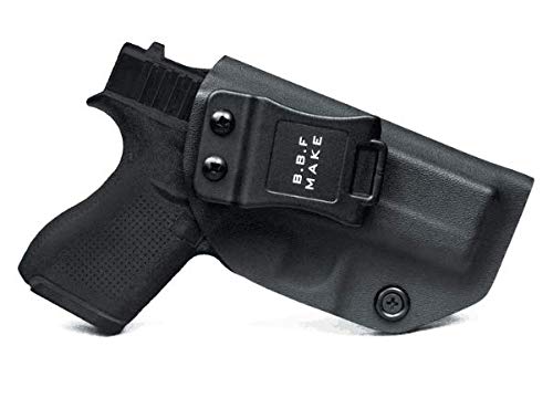 B.B.F Make IWB KYDEX Holster Fit: Glock 42 | Retired Navy Owned Company | Inside Waistband | Adjustable Cant (Black, Left Hand Draw (IWB))