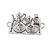 MonkeyJack 10 Pieces Silver Alloy Tea Lid Pot Cups Tray Set for 1:12 Dollhouse Miniatures Doll Home Furniture Decoration