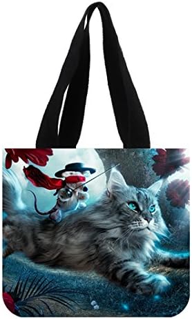 Mouse On Cat Customized School Bag Tote Bag For School Outdoor Shopping