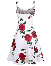FANVOOK - Vestido de verano para mujer, diseño floral, ajustables, con tirantes