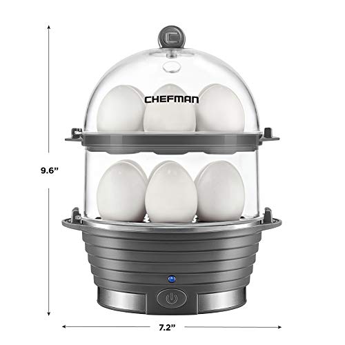 image for Chefman Electric Egg Cooker Boiler, Rapid Egg-Maker & Poacher, Food & 