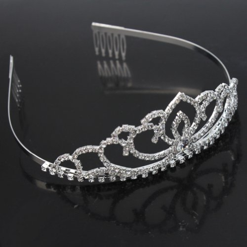 High Quality Exquisite Fashion Sparkly Rhinestone Silver Crown