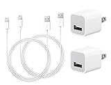 Certified USB 5W 1A Universal Travel Power Wall Charger with [Heavy Duty] 3 FEET/ 1METER Lightning to USB Cable (2 Pack)
