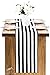 Letjolt Classical Black and White Striped Table Runner for Wedding Thanksgiving Decorations Black and White Runner for Table Cotton Fabric Table Top Decoration, 12