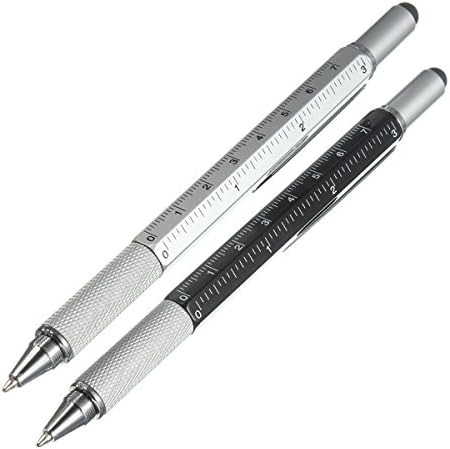 6 in 1 Metal Multitool Pen Handy Screwdriver Ruler Spirit Level (Random: Color)
