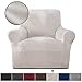Rose Home Fashion RHF Velvet Stretch Armchair Slipcover, 1-piece Soft Chair Sofa Slipcover For Living room, Machine Washable Furniture Protector For Cats, Dogs, Best Stay On Couch Covers (Beige-Chair)