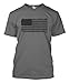 Distressed Black USA Flag - Patriotic Men's T-Shirt (Horizontal Black Flag - Charcoal, Large)