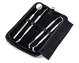 Dental Kit Mirror Hygiene Kit Toothpick Tartar Scraper Tools Plaque Remover, Professional Surgical Grade elco stainless steel cleaner, Braces Dog Orthodontic oral hygiene 4 Tool Kit by Diamond Driven