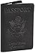 Shvigel US Leather Passport Book Cover - Thin American Travel Passport Holder - Premium International USA Passport Protector Case for Women Men (Black Vintage)