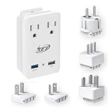 Key Power 2000W International Travel Adapter Kit - Features Quick Charge 3.0 USB & 2-Outlets Compatible for USA, Ireland, Europe, Russia, France, UK, Australia, Italy and more