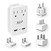 2000W Europe Travel Adapter Kit with 5 International adapters – Features Quick Charge 3.0 USB & 2-Outlets Compatible for USA, Ireland, Europe, Russia, France, UK, Australia, Italy and More