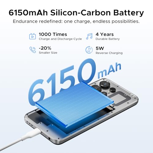 DOOGEESmart Note 56X Pro Mobile Phones, Android 16 Smartphone, Gemimi AI 6150mAh, Ultra-Slim 6.56" HD+, 32GB+128GB/TF 2TB Android Phones, SIM Free Mobile Phone Unlocked, Fingerprint/Face ID/OTG/NFC
