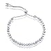 925 Sterling Silver Italian Adjustable Bolo Silver Bracelets For Women Diamond Cut, Moonbeads Beaded Silver Bracelet