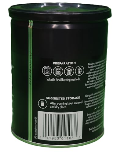 LAVAZZA ESPRESSO DECAFFEINATO GROUND COFFEE BLEND, DECAFFEINATED MEDIUM ROAST, 8-OUNCE CAN