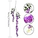 Veryhome 6pcs Artificial Silk Wisteria Vine Rattan Garland Fake Wisteria Hanging Flowers Purple Wedding Party Home Garden Outdoor Ceremony Floral Decor,3.18 Feet (Purpule-2)