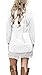 MiYang Women's Long Sleeve A-line Lace Stitching Trim Casual Dress S White