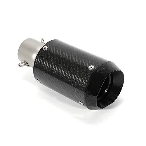 Universal Carbon Fiber Muffler Exhaust Pipe 38~51mm Motorcycles ATV Exhaust Silencer Muffler Pipe Slip-On Scooter Racing Motorcycle Exhaust Muffler Silence Silencer Black
