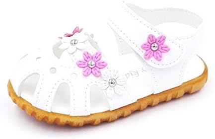 Summer Baby Sandals Shoes Flower Soft Bottomsandals Shoes For Baby Girls Sandals 618 White 7