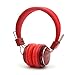 Wireless Headphones,GranVela Q8 3 in 1 Multifunctional Foldable Bluetooth Headphones with Microphone, Micro SD Card Player, FM Radio and 3.5mm Detachable Cable - Red