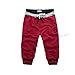 Leward(ld Sports Sweat Pants Harem Training Dance Baggy Jogging Casual Men Trousers Shorts (M, Red)