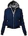 Luna Queen Women's Plus Size Warm Hoodie Mixed French Terry Bomber Jackets