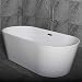 Woodbridge 59" Acrylic Freestanding Bathtub Contemporary Soaking Tub with Brushed Nickel Overflow and Drain, B-0014 / BTA1514