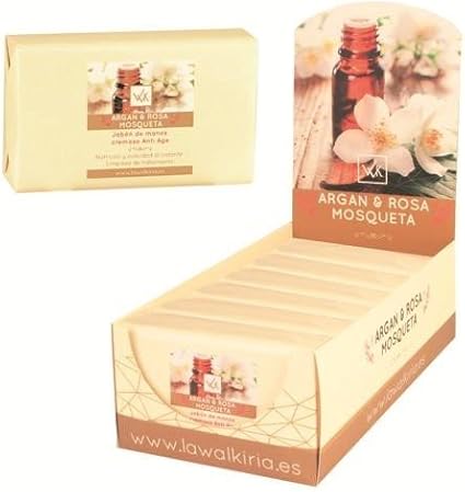 Walkiria Pastilla de jabon de Argan & Rosa msoqueta: Amazon.es: Belleza