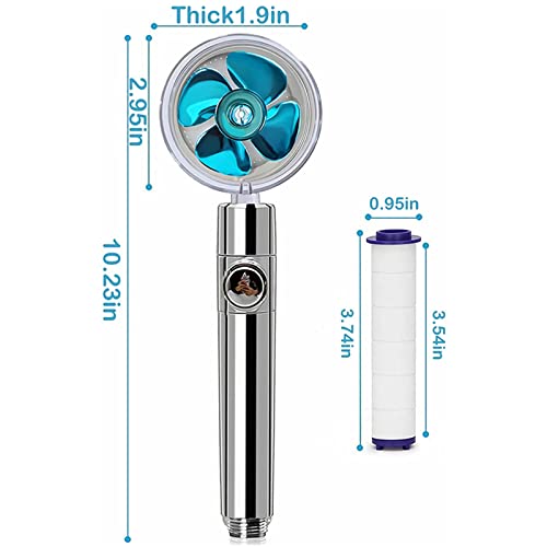 Propeller Turbo Fan 360 Spinning High Pressure Hydro Jet Shower Head