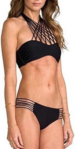 Women's Vintage Sexy 2 Piece Bandage Bandeau Swimsuit Swimwear Bikini Set