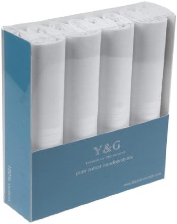 YEB02 Classic Gentlemen 4 Cotton Handkerchiefs Set Wedding Gift Ideas By Y&amp;G