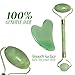 Jade Roller for Face and Gua Sha Stone Massage Tool Set by SRI - Natural Face Roller for Toning & Wrinkles - Authentic Face Massager that Reduces Puffiness to Promote Soft and Firm Skin