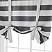 Deconovo Gray Striped Blackout Window Curtains Thermal Insulated Grey and Greyish White Striped Curtains Tie Up Curtains for Bedroom 46W X 63L Gray 1 Panel