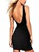 Yikomi Women's Mesh V Neck Sleeveless Lace Bodycon Stretch Cocktail Party Dress (S, Black)