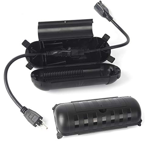 (2Pack) Large Black Outdoor Extension Cord Plug Protector IP44 Water
