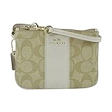 Coach Signature PVC Small Wristlet 52860 Light Khaki Chalk