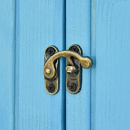 Outsunny Gartenhaus Gerätehaus Geräteschuppen mit Brennholzlagerraum Geräteschuppen mit 3 Ablagen Asphaltdach Tannenholz… – Bild 7