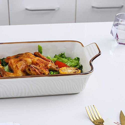 KOOV Bakeware Set, Ceramic Baking Dish Set, Rectangular Casserole Dish Set,  Lasagna Pans for Cooking, Cake Din