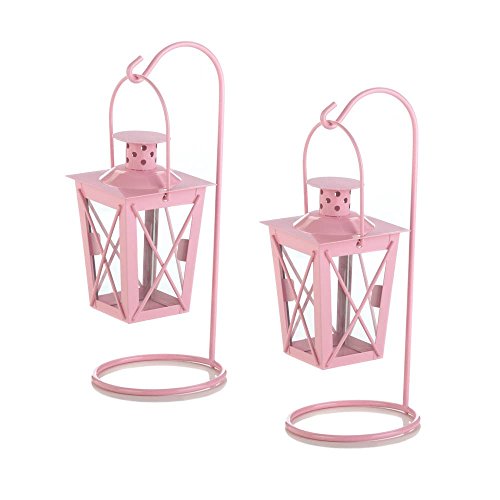 Accent Plus 57072502 Pink Candle Lantern Duo