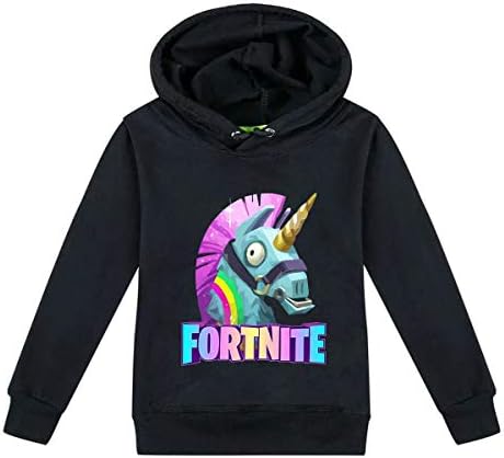 Trendy Fortnite Unicorn Lalla Kid's Hoodies Youth Sweatshirts Hooded Thin Sweatshirt Cotton