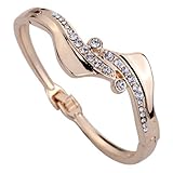 YAZILIND Jewelry Unique Design Rose Gold Wave Design Inlay Ful Crystal Charming Bangle Bracelet 2.2