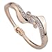 YAZILIND Jewelry Unique Design Rose Gold Wave Design Inlay Ful Crystal Charming Bangle Bracelet 2.2