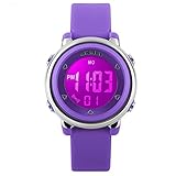 Better line Digital Kids Watch Band with Hourly Chime, Stopwatch, Daily Alarm & Calendar, Water Resistant 30M (Purple)