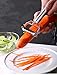 SMARTED Vegetable Fruit Julienne Peeler Stainless Steel Hand Held Double Sided Slicer for Potato Carrot Apple Zucchini Noodles