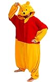 Sheena Winnie the Pooh Costume Adult Cartoon Cosplay Pajamas Onesies Sleepsuit (Small)