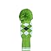 Scott Edward Green Grey White Argyle White Stripes Knit Golf Head Cover Set of 3 for Driver, Fairway, Hybrid/Utilitie